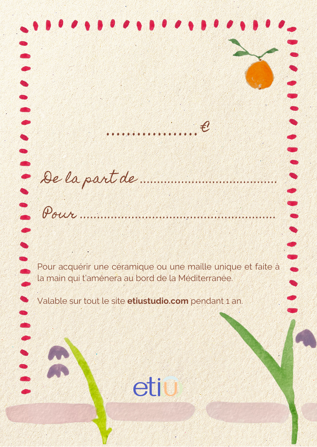 Carte cadeau Etiu