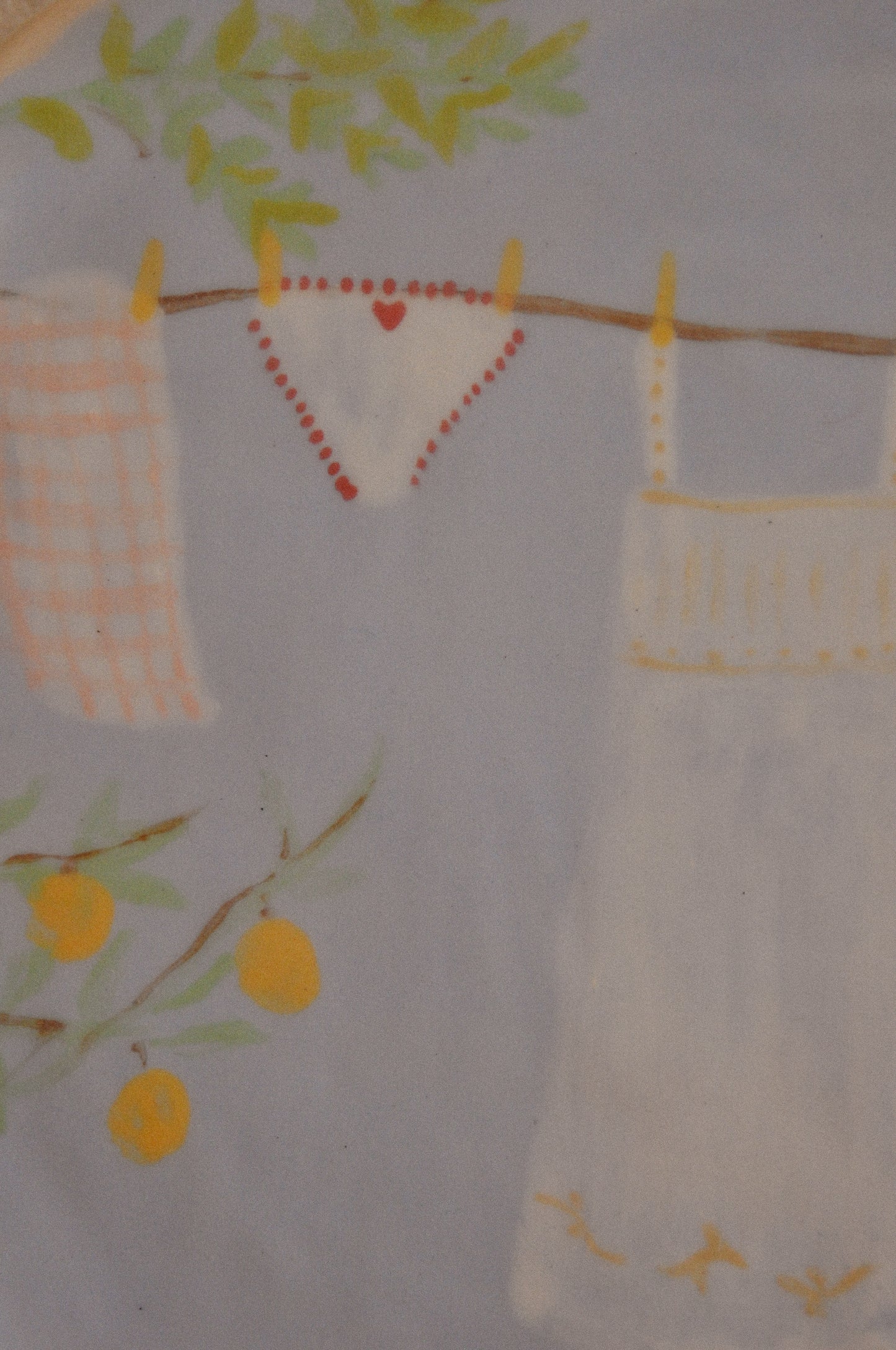 Le linge étendu - Assiette murale