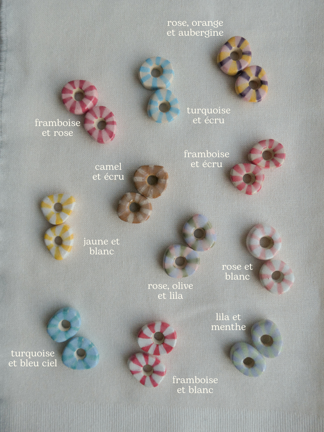 Peladilla mini rayée - Boucles d'oreilles ou Pampille