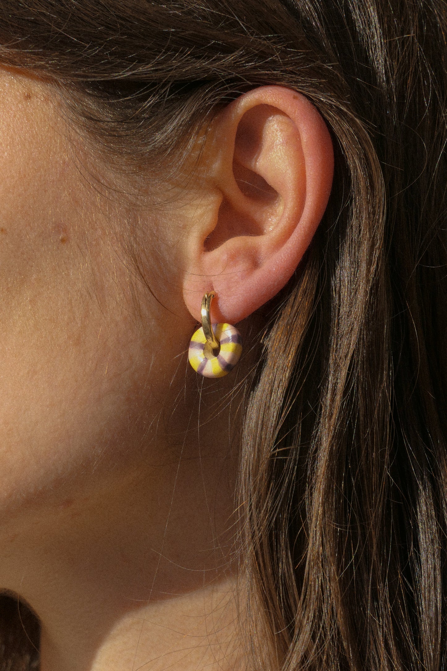 Peladilla mini rayée - Boucles d'oreilles ou Pampille